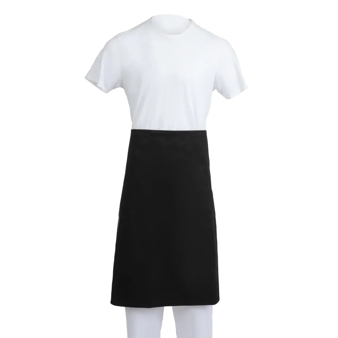 A968 Whites Regular Waist Apron Black - JD Catering Equipment Solutions Ltd