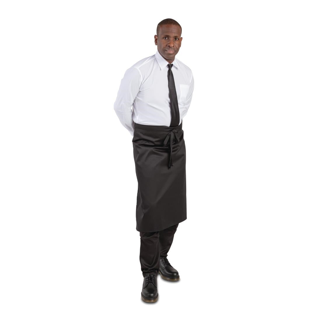 A968 Whites Regular Waist Apron Black JD Catering Equipment Solutions Ltd