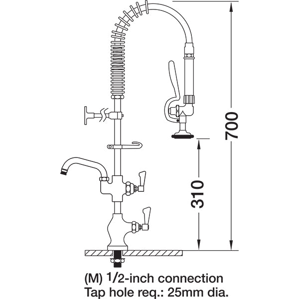 Mechline AquaJet Pre-Rinse Spray AJPR10-SH-BF1-S