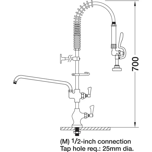 AquaJet AJPR10-SH-BF3-E AquaJet Pre-Rinse Spray. AJPR10 base / SHORT style/ BF3 bowl filler / EcO gun