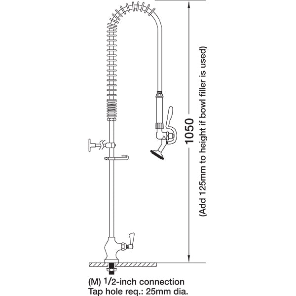 AquaJet AJPR10-ST-BF0-A AquaJet Pre-Rinse Spray. AJPR10 base / STANDARD style / No bowl filler / ANGLED gun