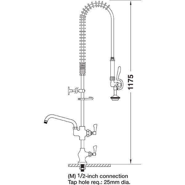 AquaJet AJPR10-ST-BF2-W AquaJet Pre-Rinse Spray. AJPR10 base / STANDARD style / BF2 bowl filler / WATER SAVING gun