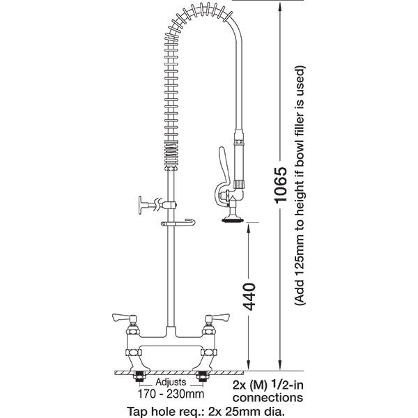 Mechline AquaJet Pre-rinse AJPR30-ST-BF0-S