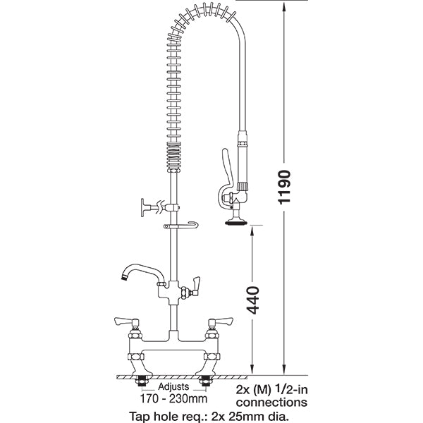 AquaJet Pre-rinse Tap - AJPR30-ST-BF1-S