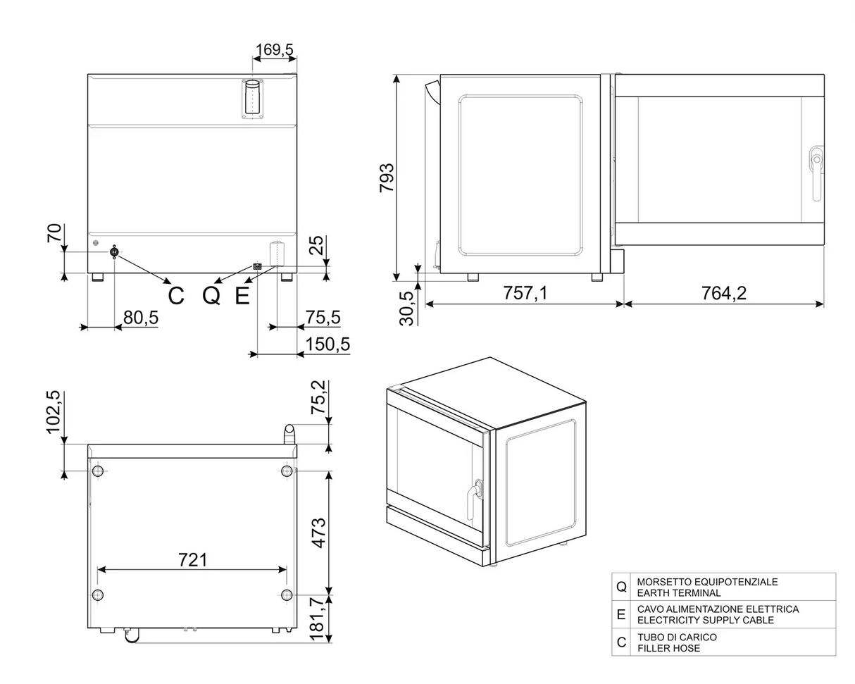 JC840 Smeg Convection Oven - 6 trays 600x400mm - ALFA625H-2