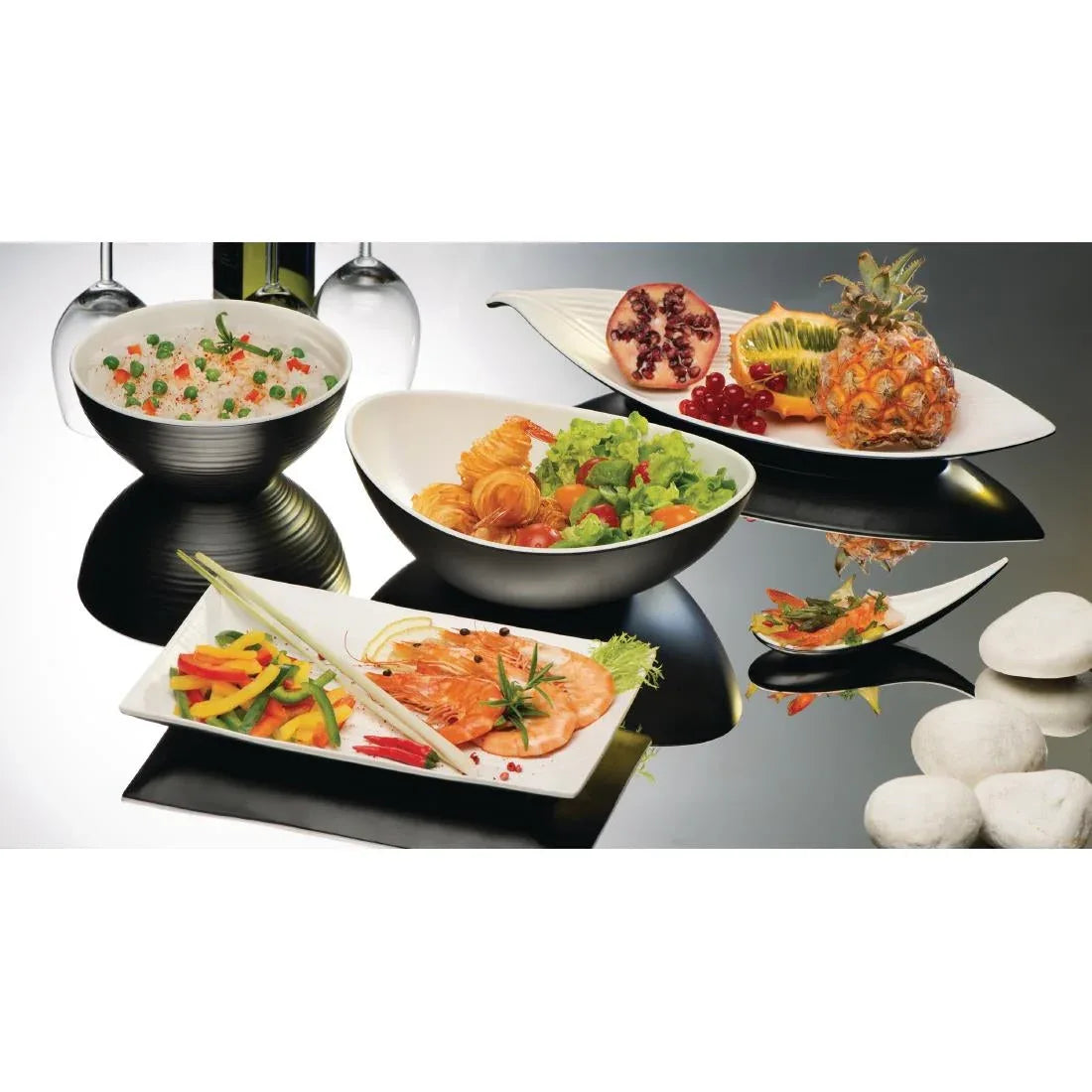 GL644 APS Dual Tone Curved Bowl 800ml - JD Catering Equipment Solutions Ltd