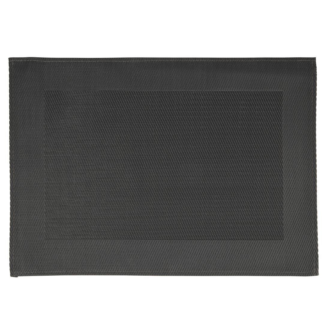 GL610 APS PVC Placemat Fine Band Frame Black (Pack of 6) - JD Catering Equipment Solutions Ltd