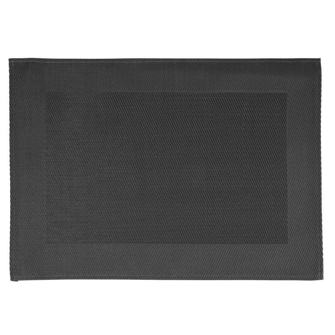 GL610 APS PVC Placemat Fine Band Frame Black (Pack of 6) - JD Catering Equipment Solutions Ltd
