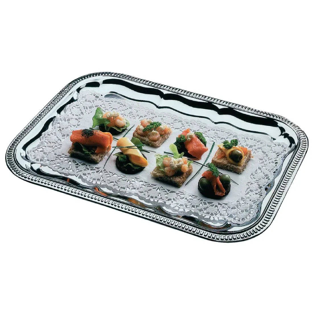 T751 APS Semi-Disposable Party Tray 410 x 310mm Chrome - JD Catering Equipment Solutions Ltd