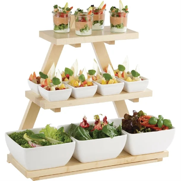 APS Triangle Wooden Buffet Stand Maple JD Catering Equipment Solutions Ltd