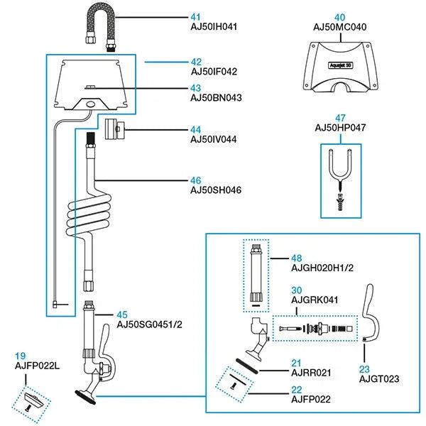 AQUAJET Angled Gun AJ50SG0451/2 - JD Catering Equipment Solutions Ltd