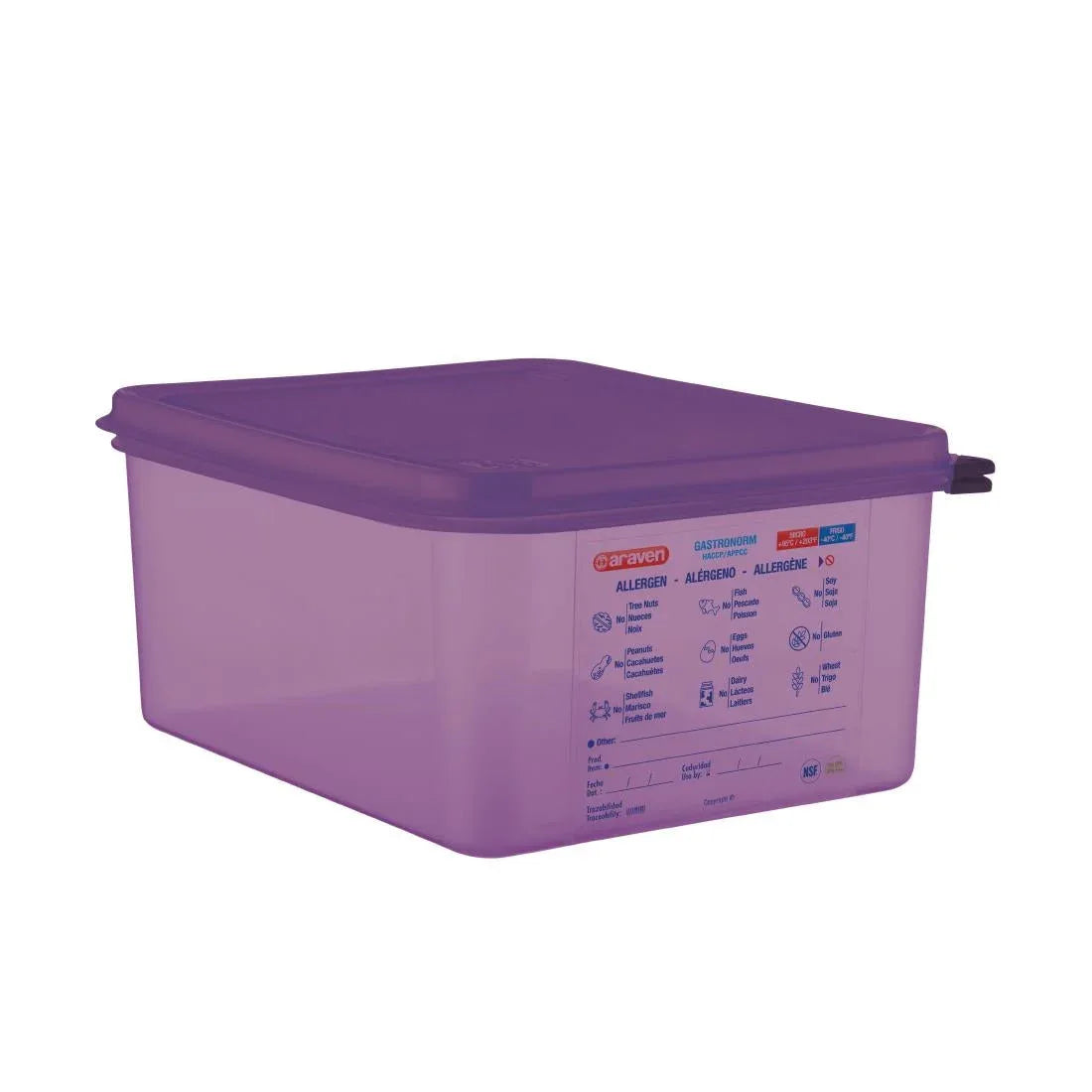 CM789 Araven Allergen Polypropylene 1/2 Gastronorm Food Container 10L - JD Catering Equipment Solutions Ltd