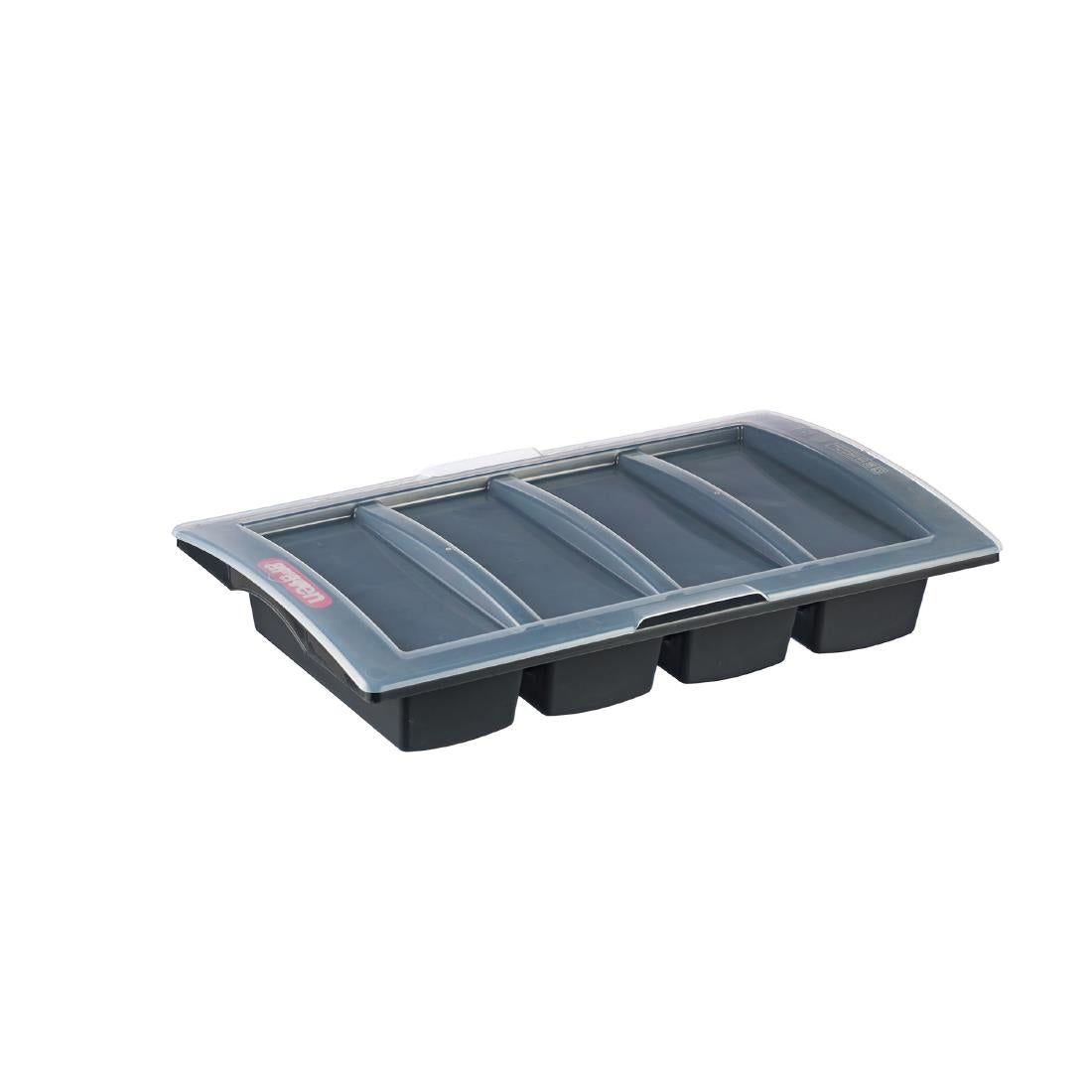 Araven Dark Grey Cutlery Tray with Lid CH934 JD Catering Equipment Solutions Ltd