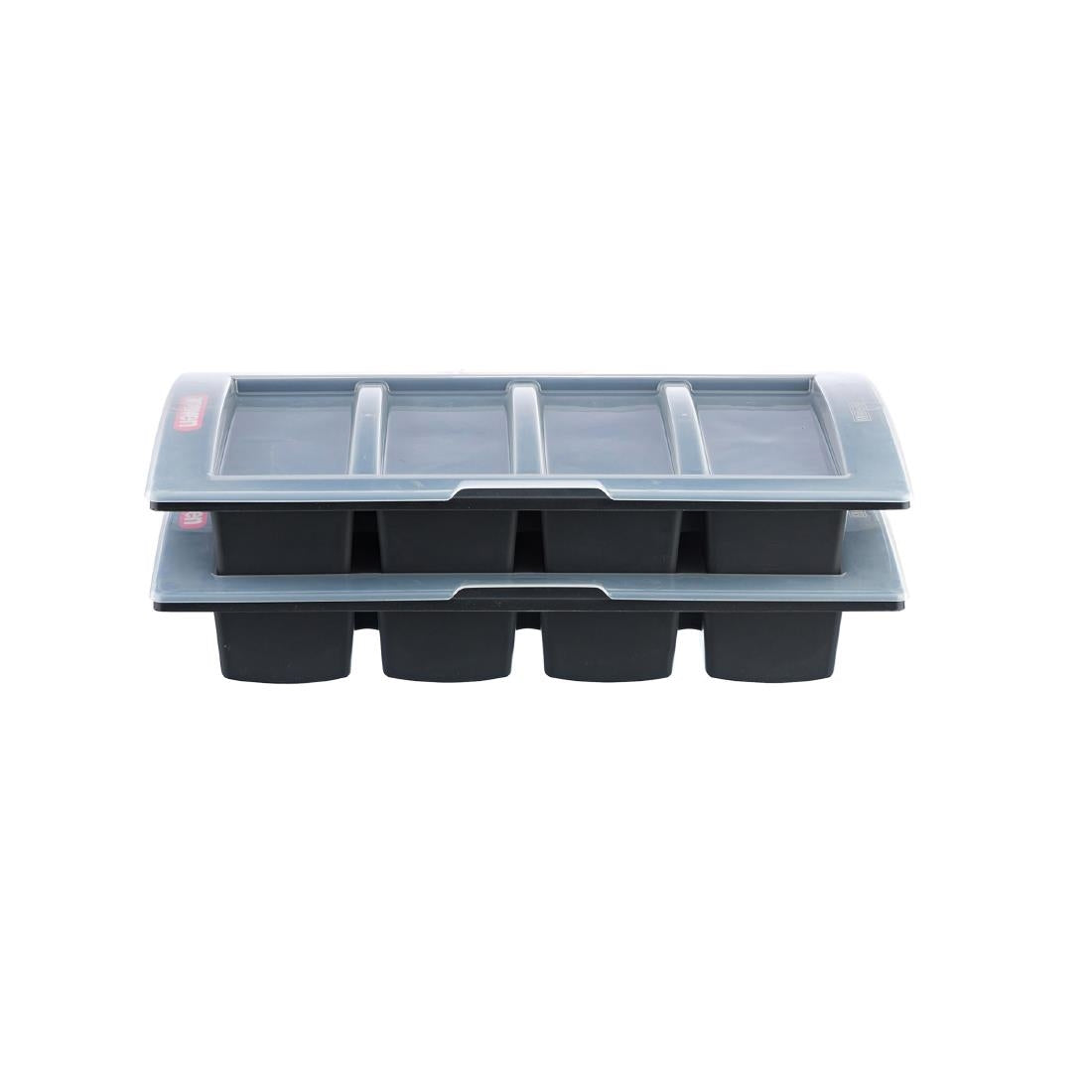 Araven Dark Grey Cutlery Tray with Lid CH934 JD Catering Equipment Solutions Ltd
