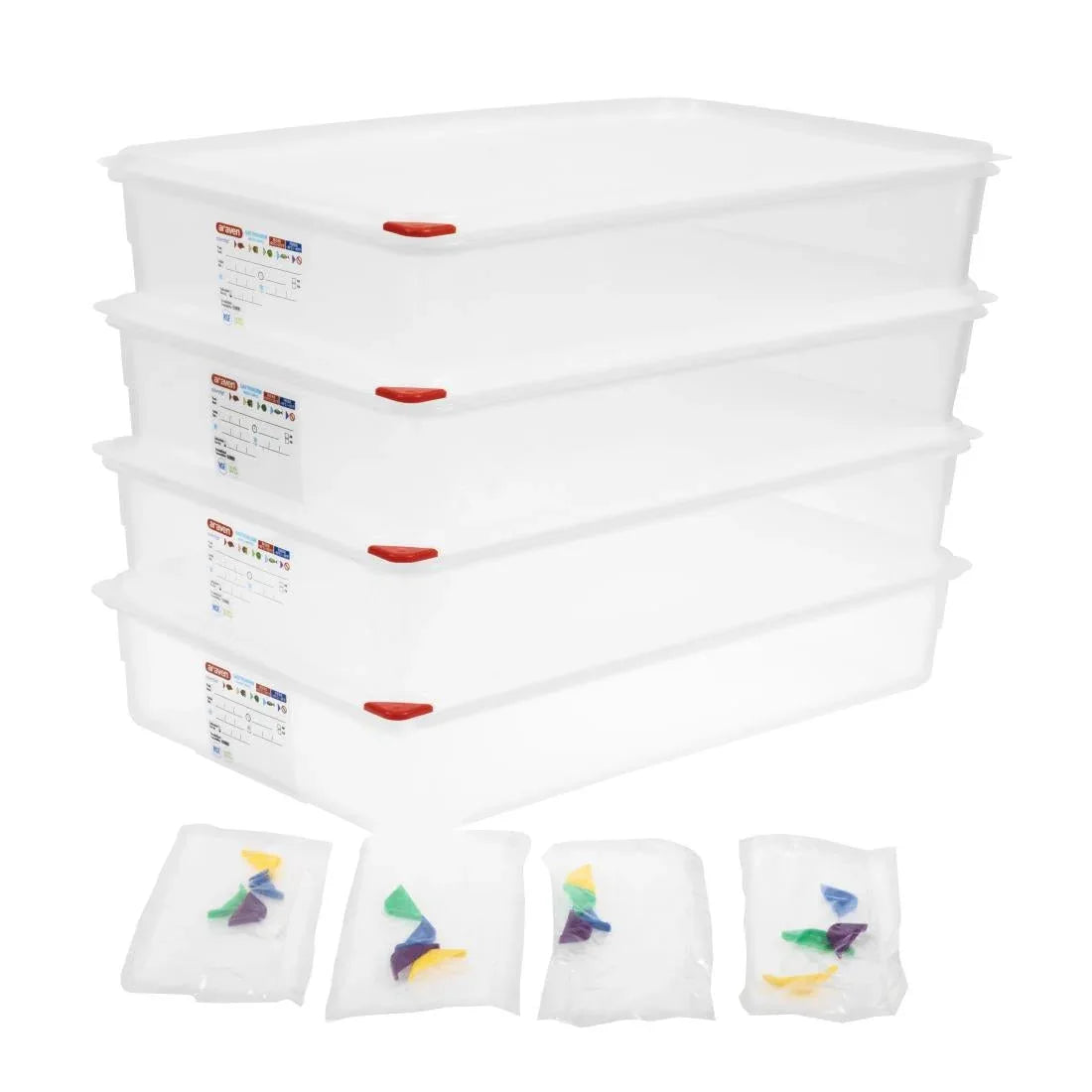 GL260 Araven Polypropylene 1/1 Gastronorm Food Containers 13.7Ltr with Lid (Pack of 4) - JD Catering Equipment Solutions Ltd