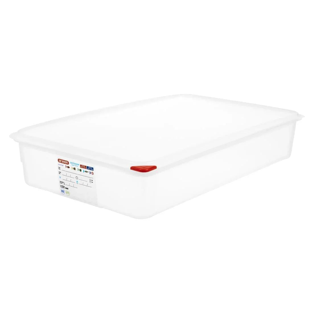 GL260 Araven Polypropylene 1/1 Gastronorm Food Containers 13.7Ltr with Lid (Pack of 4) - JD Catering Equipment Solutions Ltd