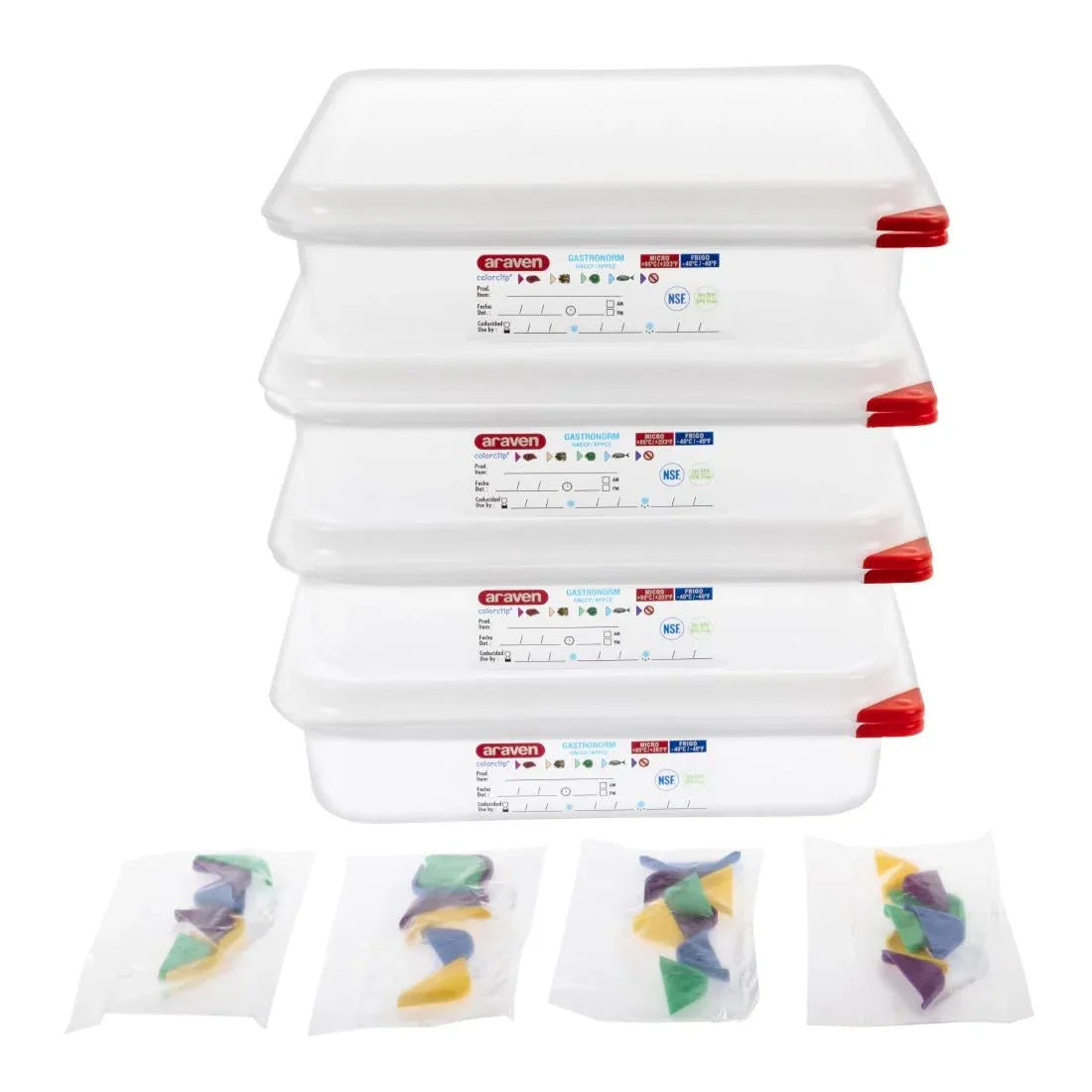 GL261 Araven Polypropylene 1/2 Gastronorm Food Containers 4L (Pack of 4) - JD Catering Equipment Solutions Ltd