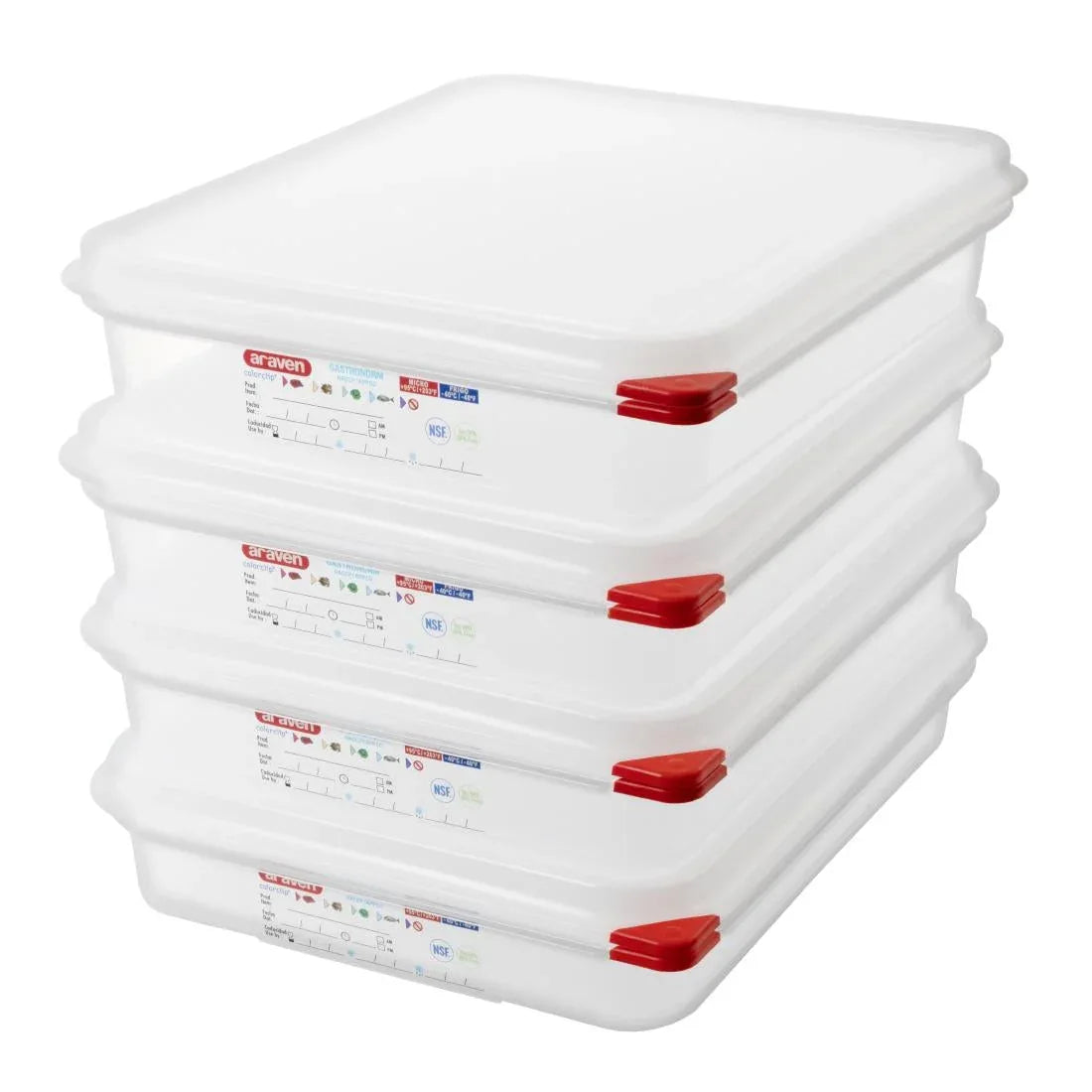 GL261 Araven Polypropylene 1/2 Gastronorm Food Containers 4L (Pack of 4) - JD Catering Equipment Solutions Ltd