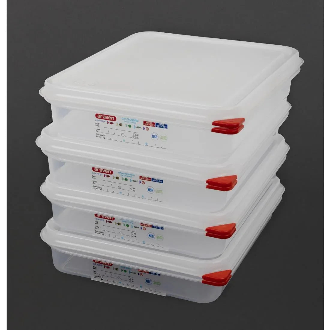 GL261 Araven Polypropylene 1/2 Gastronorm Food Containers 4L (Pack of 4) - JD Catering Equipment Solutions Ltd
