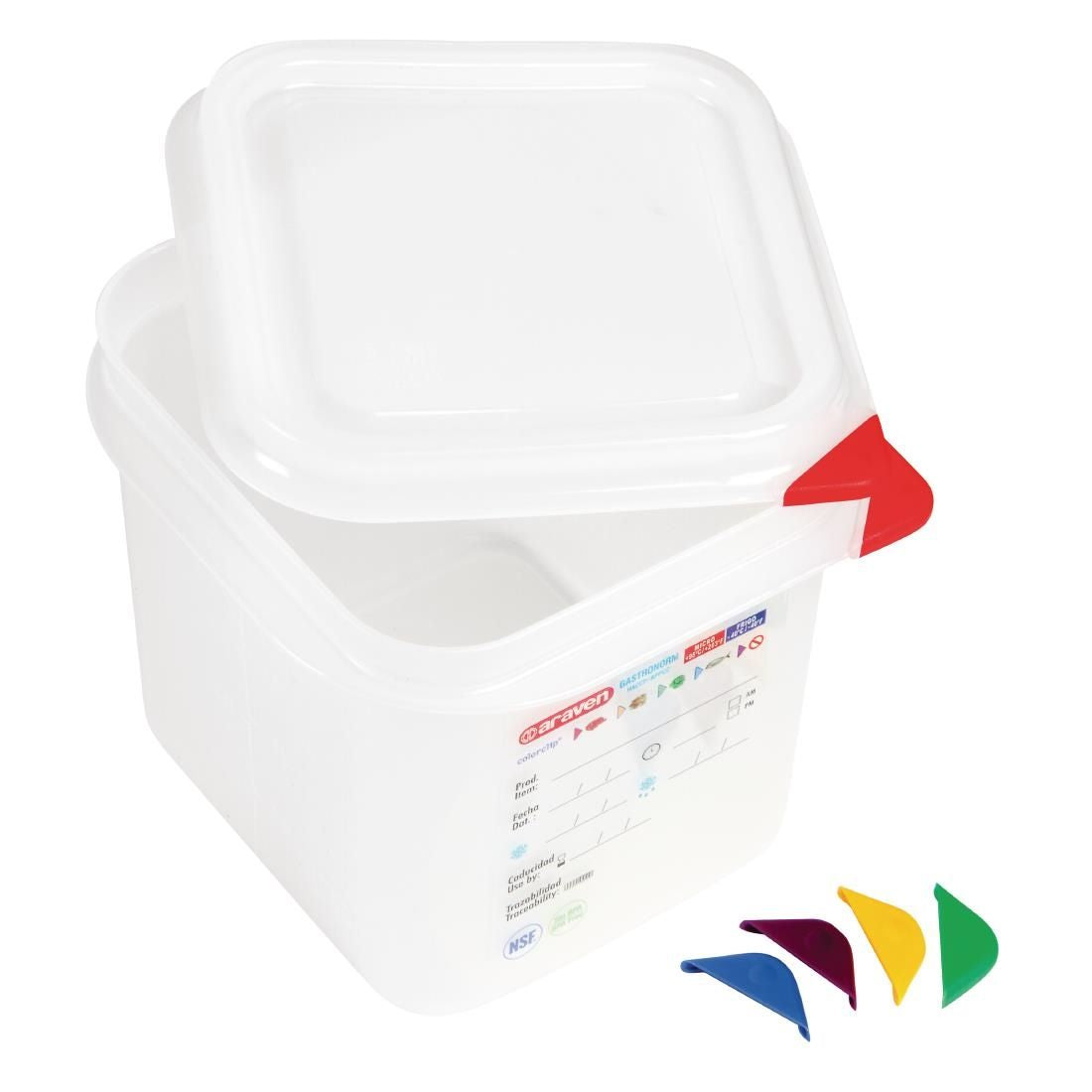 Araven Polypropylene 1/6 Gastronorm Food Containers 2.6Ltr (Pack of 4) JD Catering Equipment Solutions Ltd