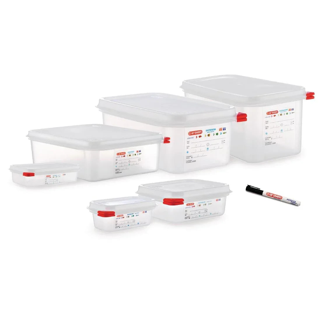 GL264 Araven Polypropylene 1/6 Gastronorm Food Storage Containers 1.1Ltr (Pack of 4) - JD Catering Equipment Solutions Ltd