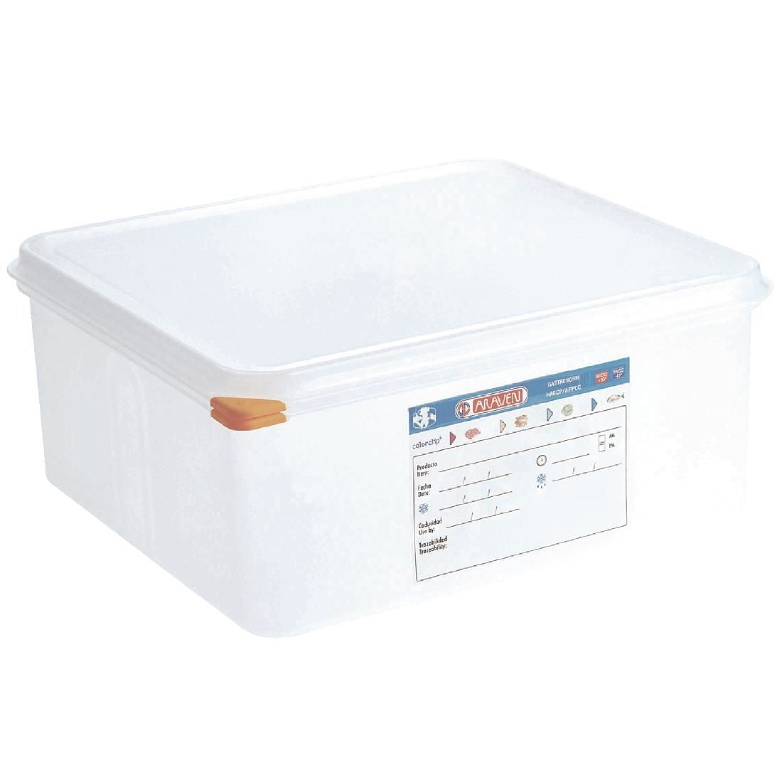 Araven Polypropylene 2/3 Gastronorm Food Storage Container 13.5Ltr (Pack of 4) JD Catering Equipment Solutions Ltd