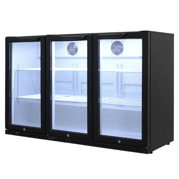 Arctica Triple Hinged-Door Bottle Cooler - Black - HEF969 - JD Catering Equipment Solutions Ltd
