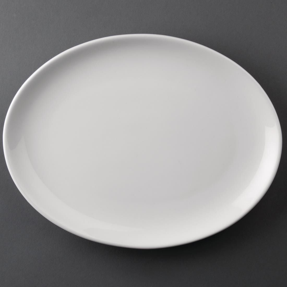 Athena Hotelware Oval Coupe Plates 254 x 197 mm (Pack of 12) JD Catering Equipment Solutions Ltd