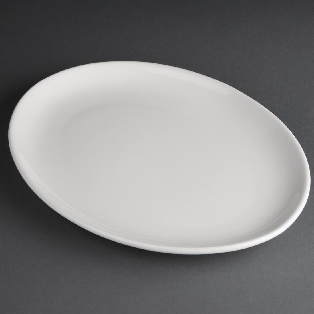 Athena Hotelware Oval Coupe Plates 254 x 197 mm (Pack of 12) JD Catering Equipment Solutions Ltd