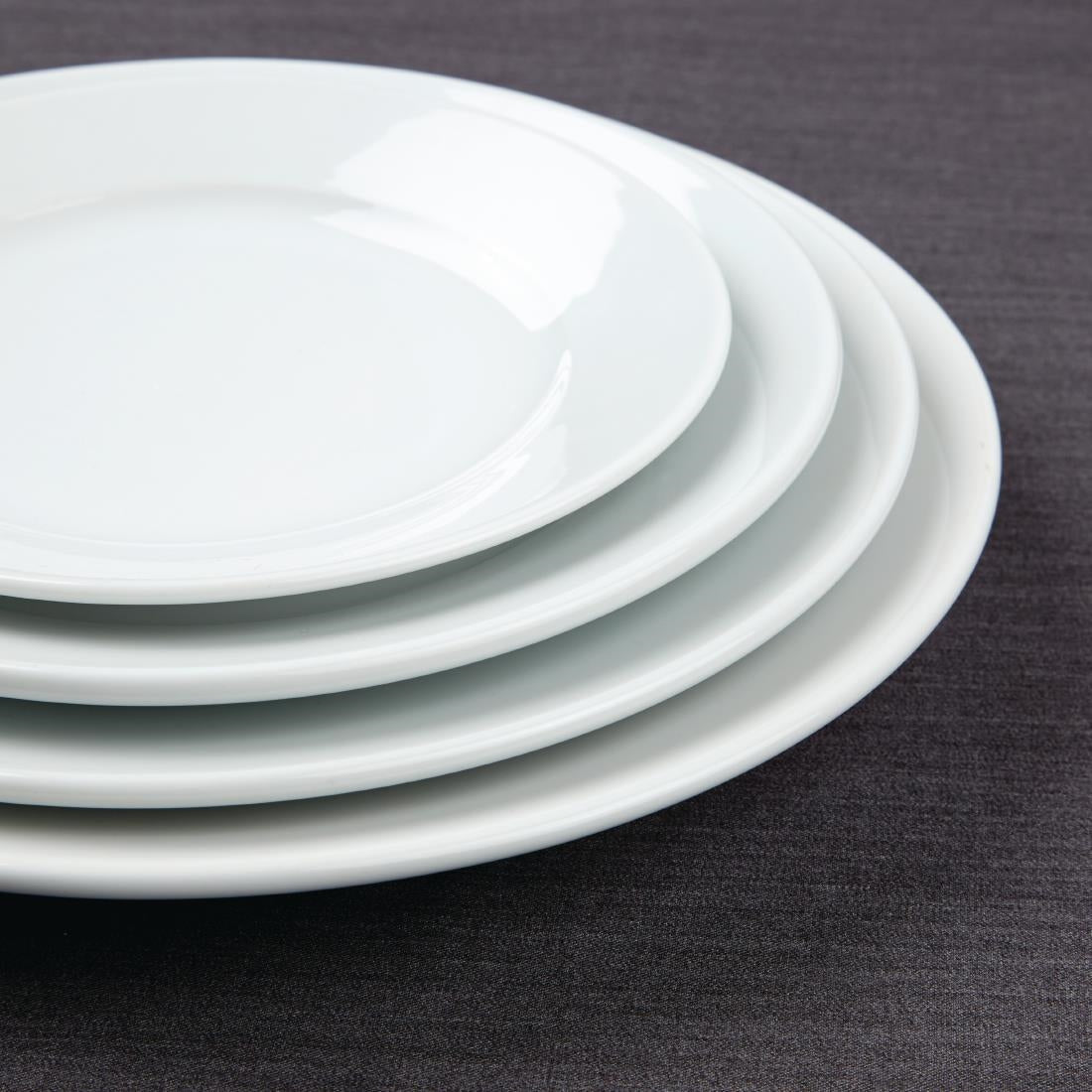 Athena Hotelware Wide Rimmed Plates 228mm (Pack of 12) JD Catering Equipment Solutions Ltd