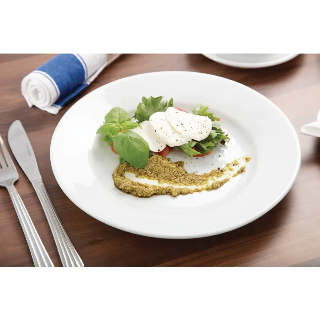 Athena Hotelware Wide Rimmed Plates 254mm (Pack of 12) JD Catering Equipment Solutions Ltd