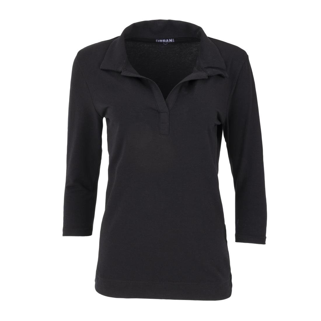 B038-XS Chef Works Womens V-Neck T-Shirt Black XS JD Catering Equipment Solutions Ltd