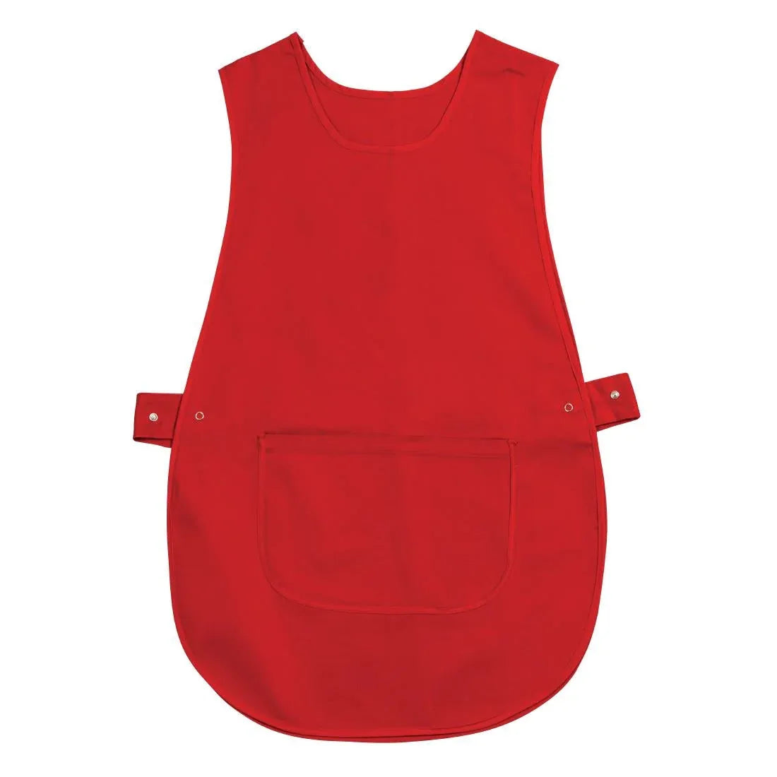 B042 Whites Tabard With Pocket Red - JD Catering Equipment Solutions Ltd