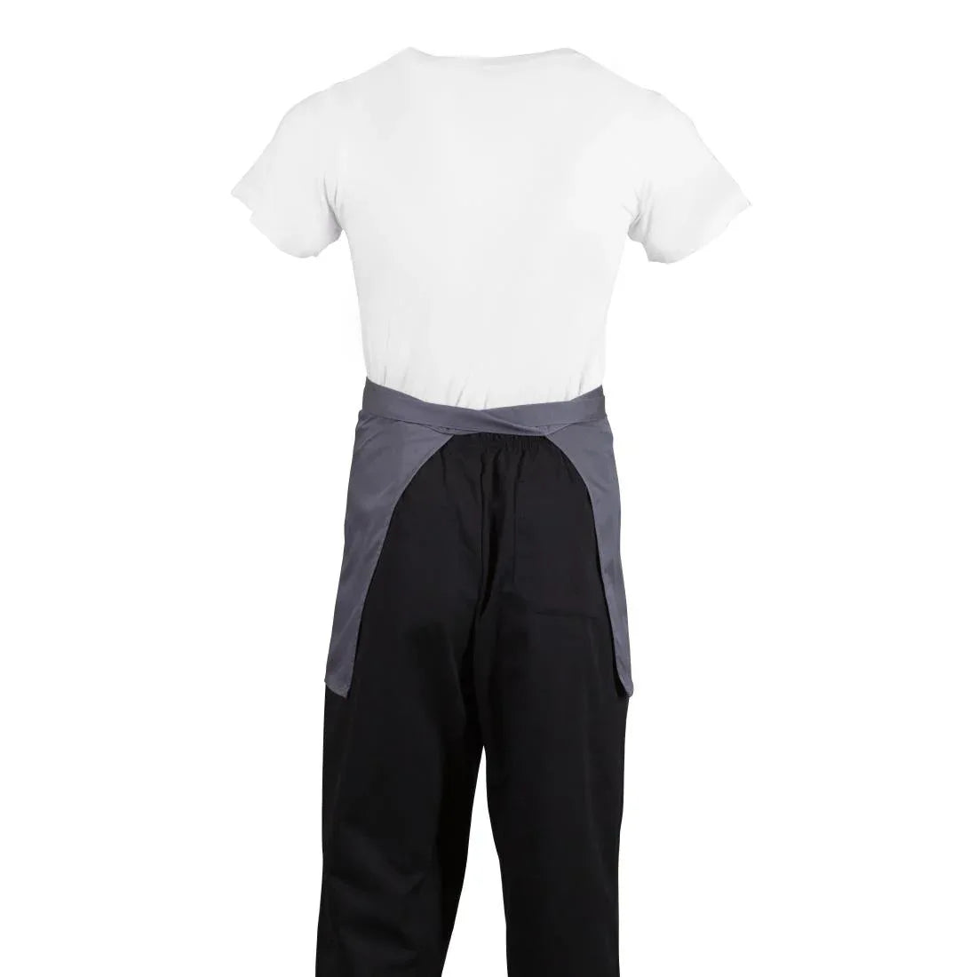 B157 Whites Short Bistro Apron Charcoal - JD Catering Equipment Solutions Ltd