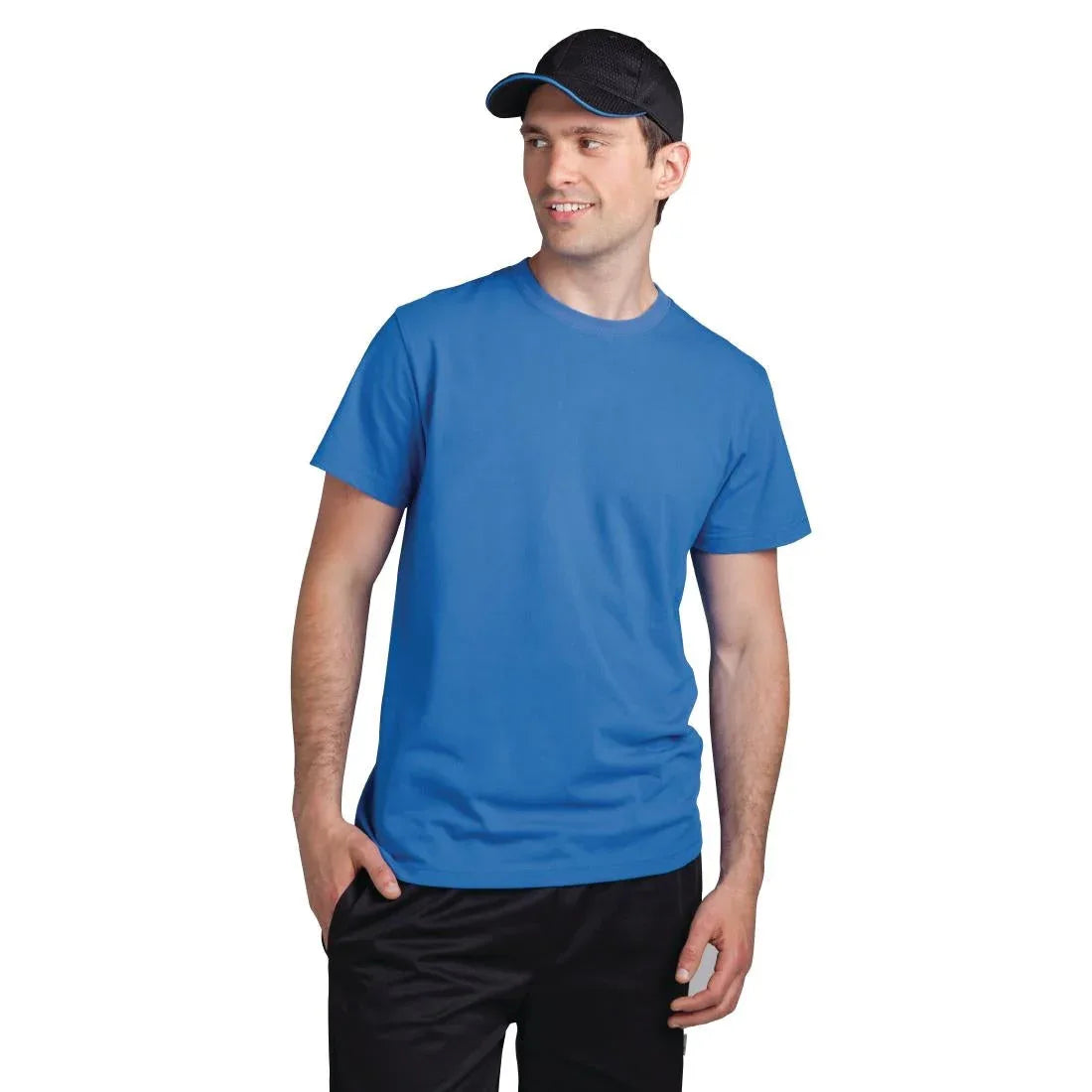 B171 Chef Works Cool Vent Baseball Cap Black with Blue - JD Catering Equipment Solutions Ltd