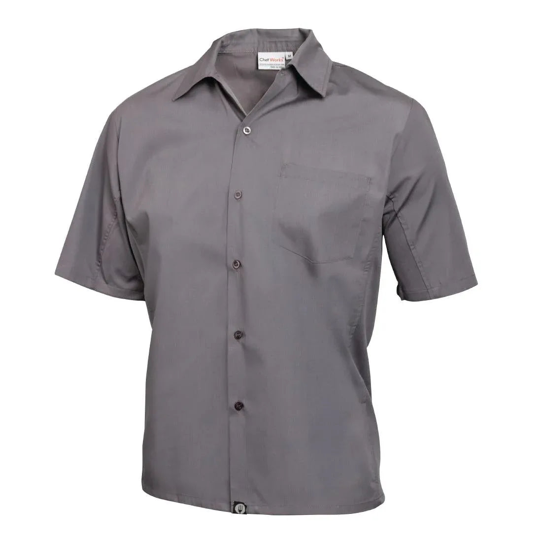 B179-S Chef Works Unisex Cool Vent Chefs Shirt Grey S - JD Catering Equipment Solutions Ltd