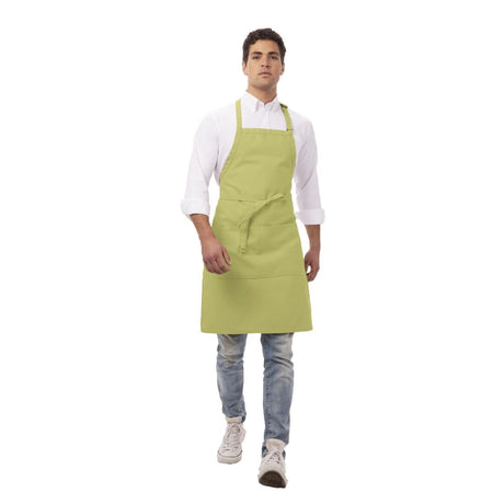B190 Chef Works Bib Apron Lime JD Catering Equipment Solutions Ltd