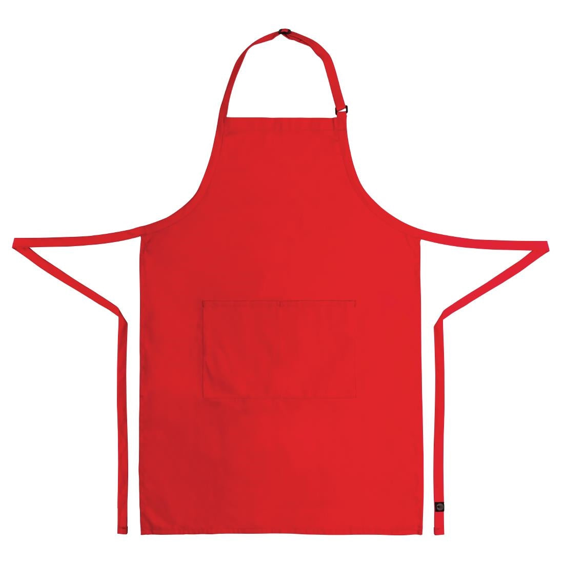B196 Chef Works Bib Apron Red JD Catering Equipment Solutions Ltd
