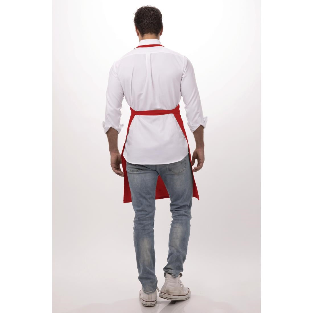 B196 Chef Works Bib Apron Red JD Catering Equipment Solutions Ltd