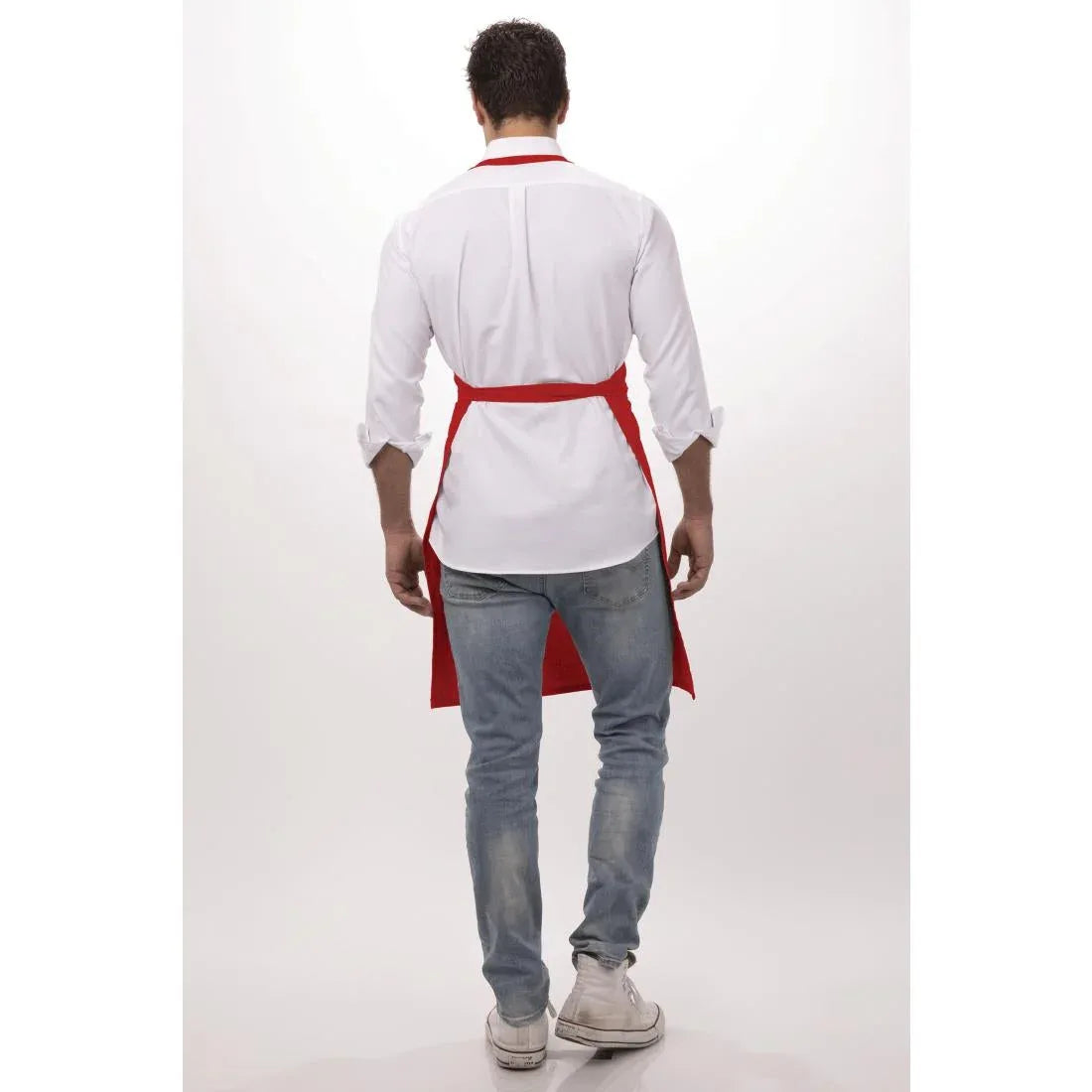 B196 Chef Works Bib Apron Red - JD Catering Equipment Solutions Ltd