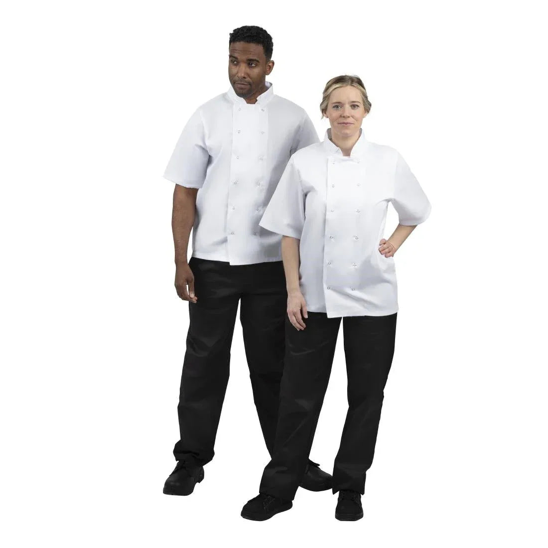 B250 Whites Boston Unisex Short Sleeve Chefs Jacket White - JD Catering Equipment Solutions Ltd