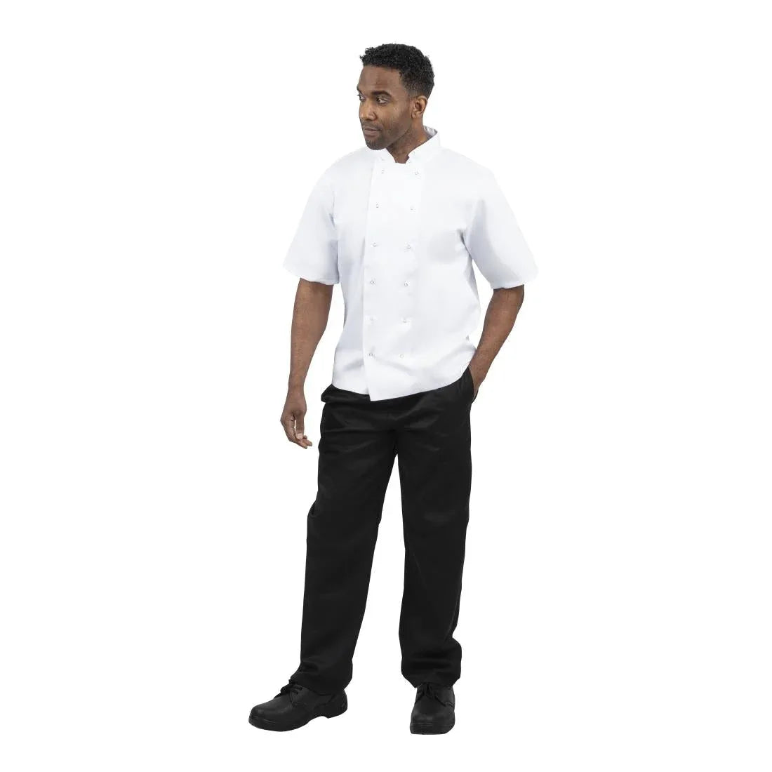 B250 Whites Boston Unisex Short Sleeve Chefs Jacket White - JD Catering Equipment Solutions Ltd
