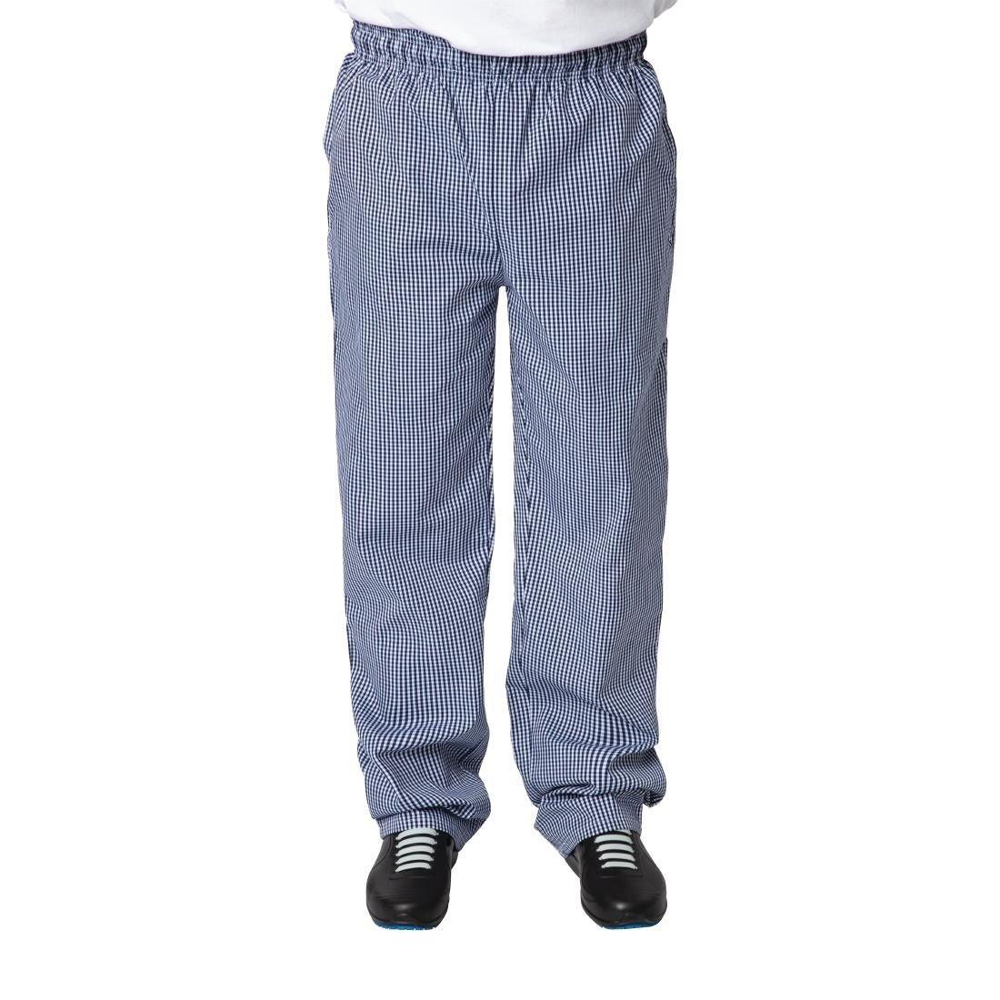 B311-S Whites Unisex Vegas Chefs Trousers Small Blue and White Check S - JD Catering Equipment Solutions Ltd