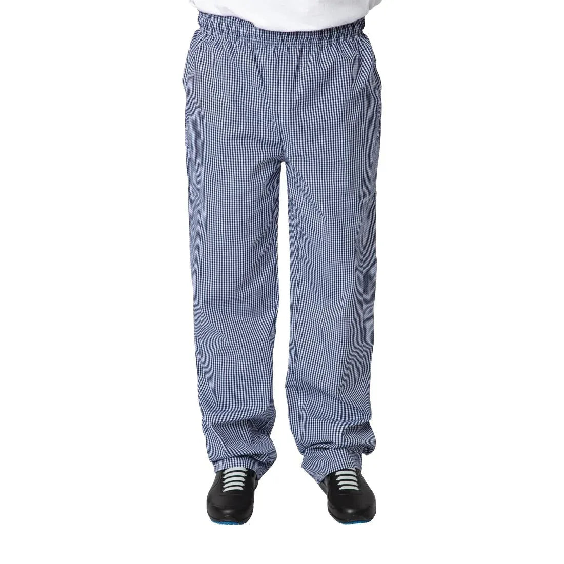 B311-XL Whites Unisex Vegas Chefs Trousers Small Blue and White Check XL - JD Catering Equipment Solutions Ltd