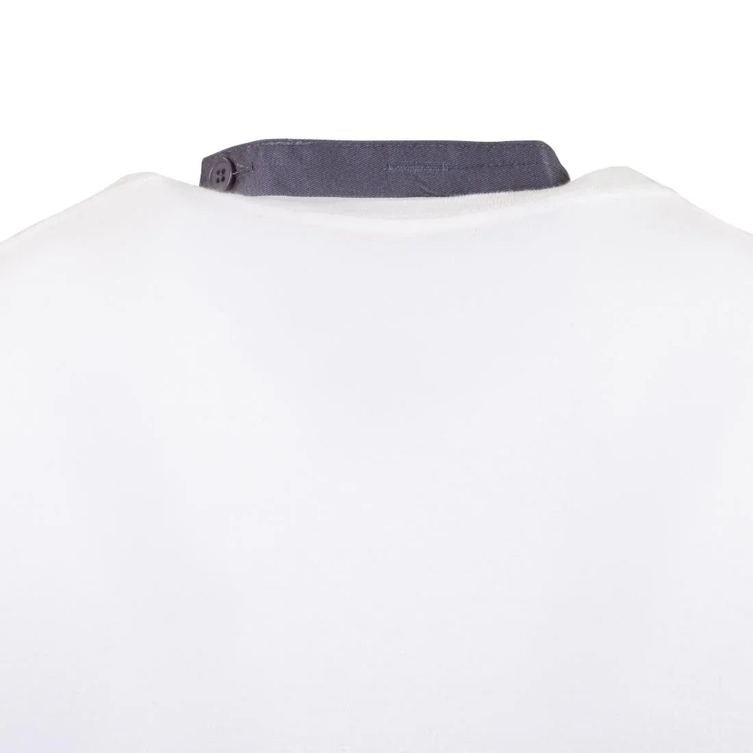 B422 Whites V Neck Service Apron Charcoal - JD Catering Equipment Solutions Ltd