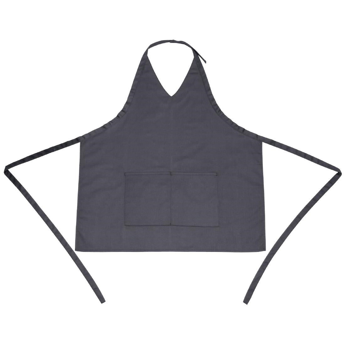 B422 Whites V Neck Service Apron Charcoal JD Catering Equipment Solutions Ltd