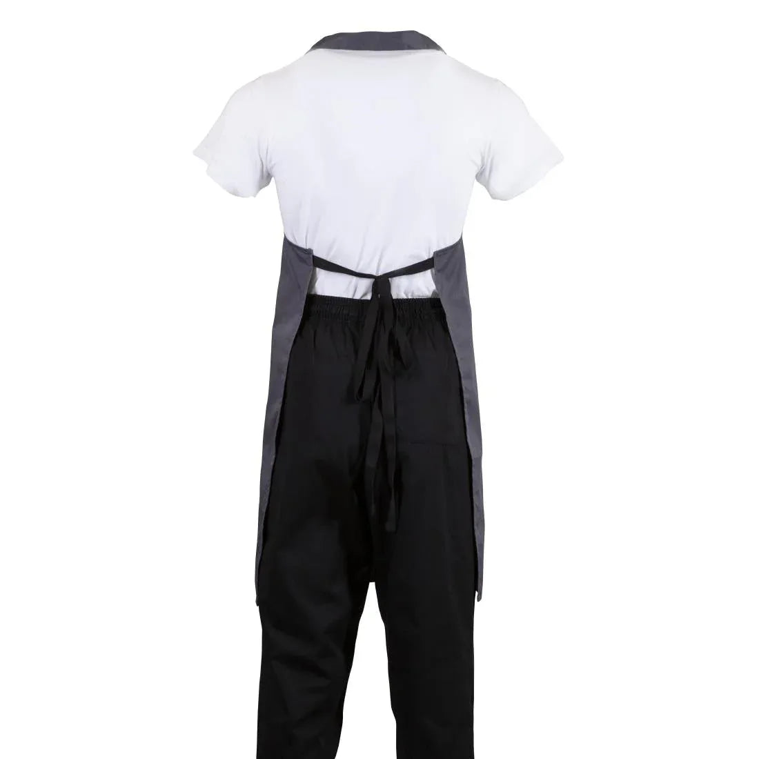 B426 Whites Polycotton Bib Apron Charcoal - JD Catering Equipment Solutions Ltd