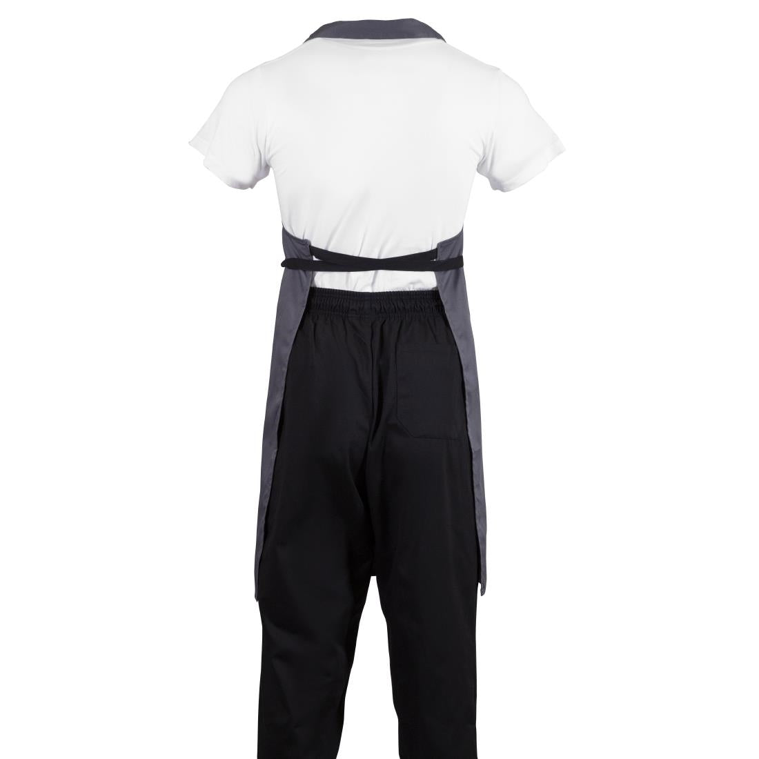 B426 Whites Polycotton Bib Apron Charcoal JD Catering Equipment Solutions Ltd