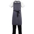 B426 Whites Polycotton Bib Apron Charcoal JD Catering Equipment Solutions Ltd