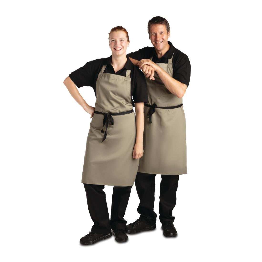 B427 Whites Polycotton Bib Apron Olive JD Catering Equipment Solutions Ltd